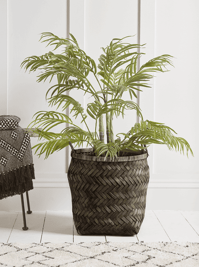 Greywashed Woven Bamboo Basket