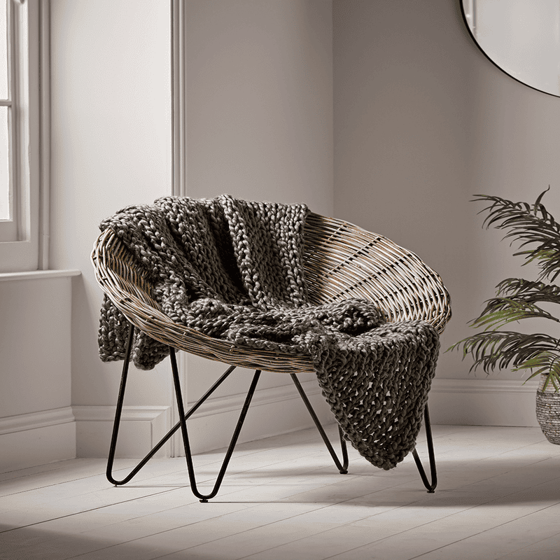 Chunky charcoal throw cheap