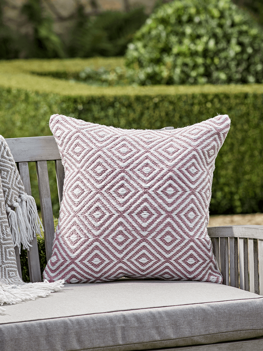 

Indoor Outdoor Squares Cushion - Blush