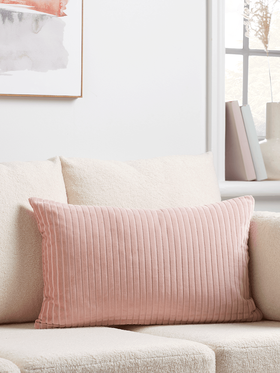 

Corduroy Textured Cushion - Blush