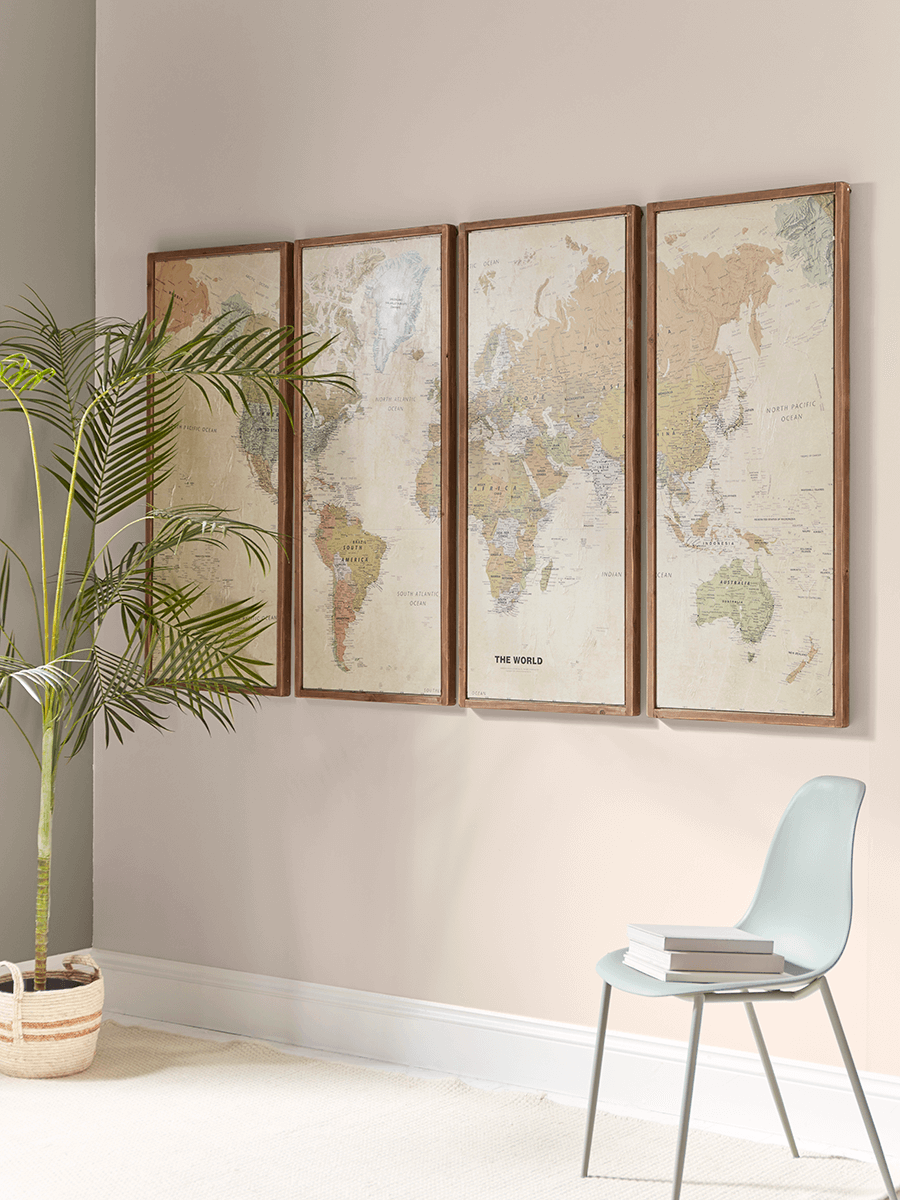 

Four Panel Wall Map