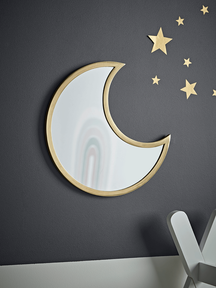 

Antique Brass Crescent Moon Mirror