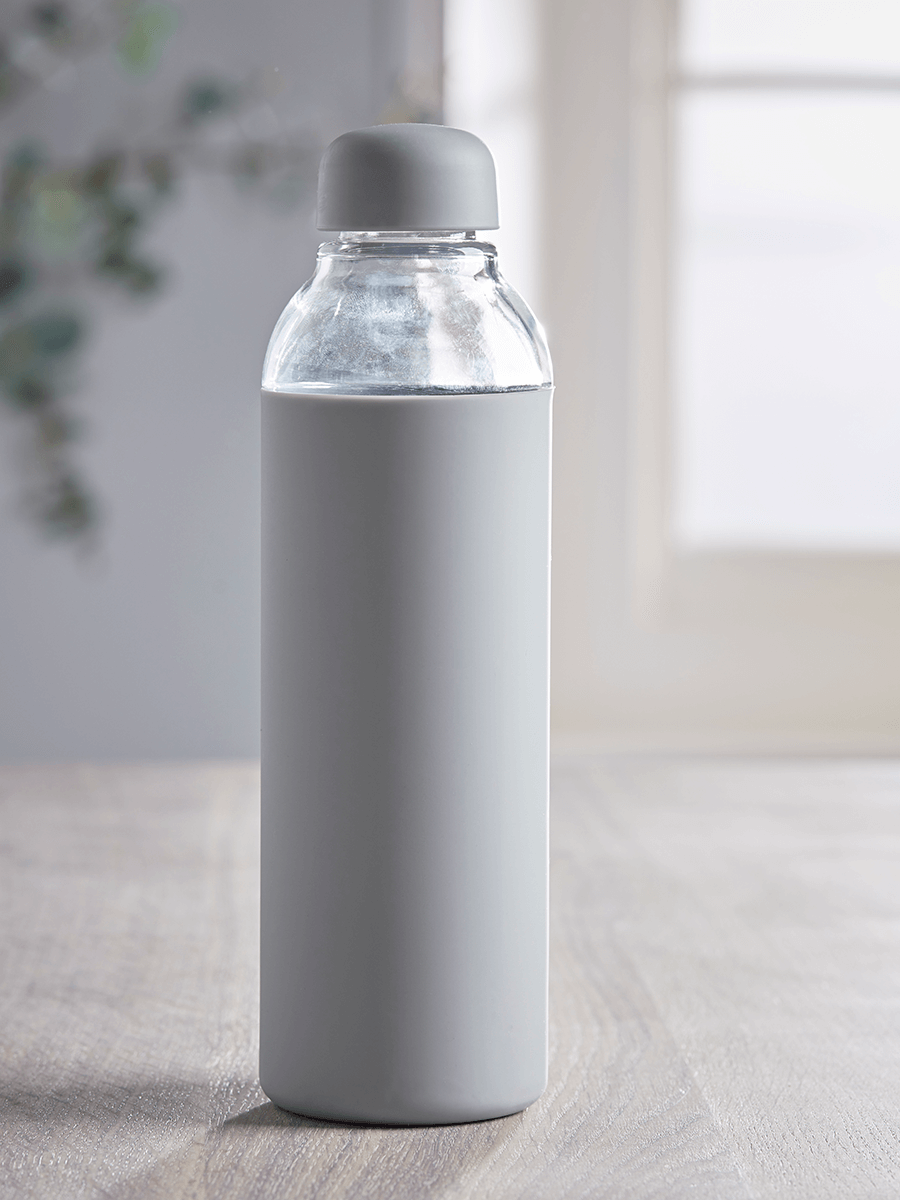 

To Go Glass Water Bottle - Grey