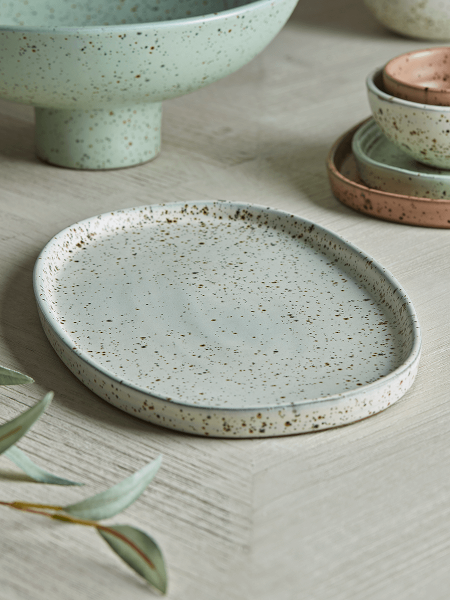 NEW Speckled Serving Plate - Cream