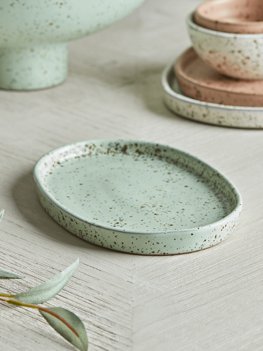 

NEW Speckled Serving Plate - Sage