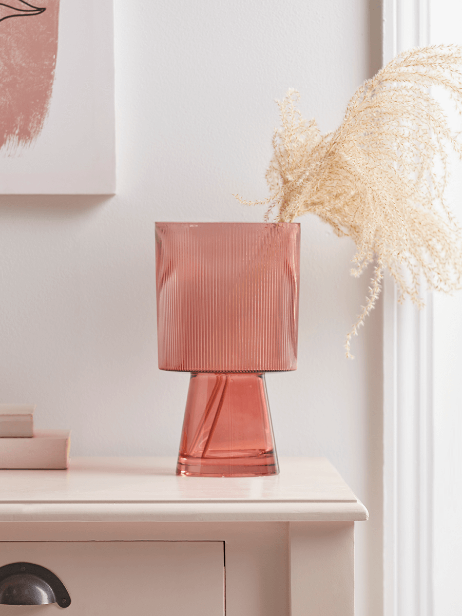 

NEW Soft Blush Ribbed Vase