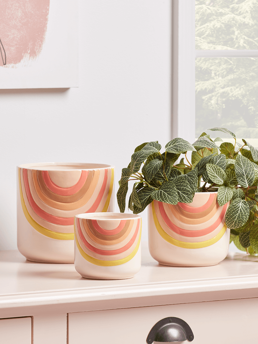

NEW Three Rainbow Planters