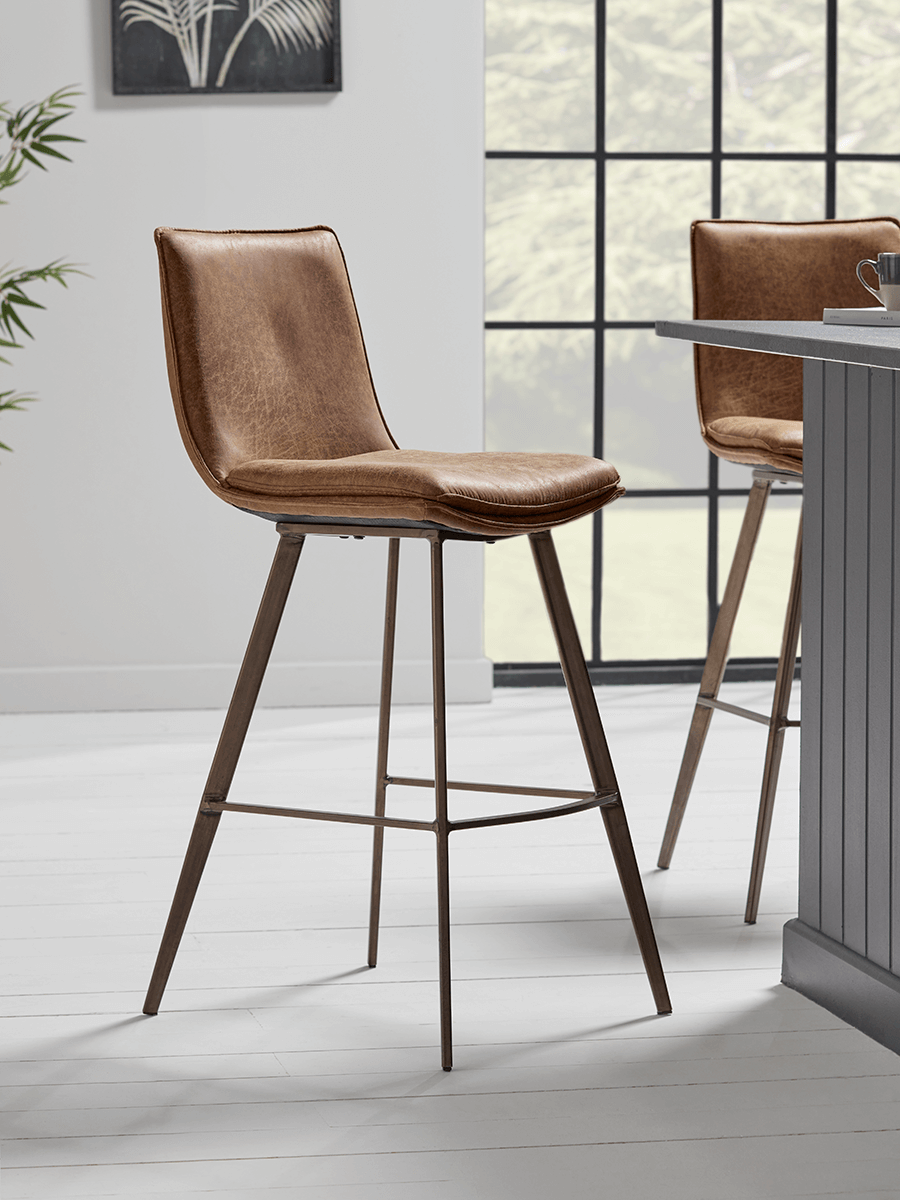 Two Williamsburg High Stools - Tan at Cox and Cox