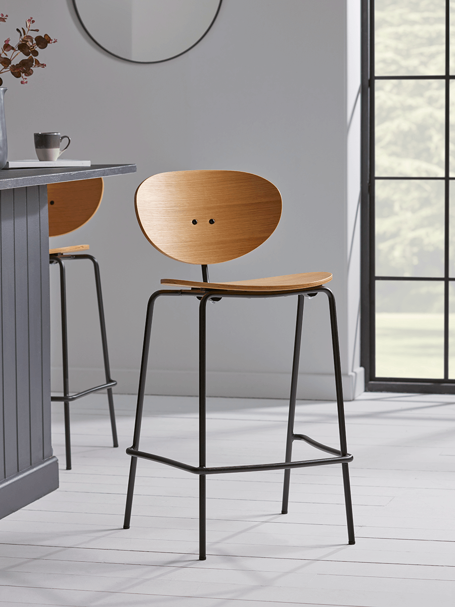 

Two High Back Counter Stools - Natural
