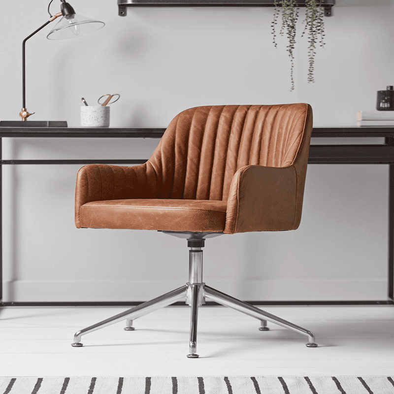 Tan swivel new arrivals office chair