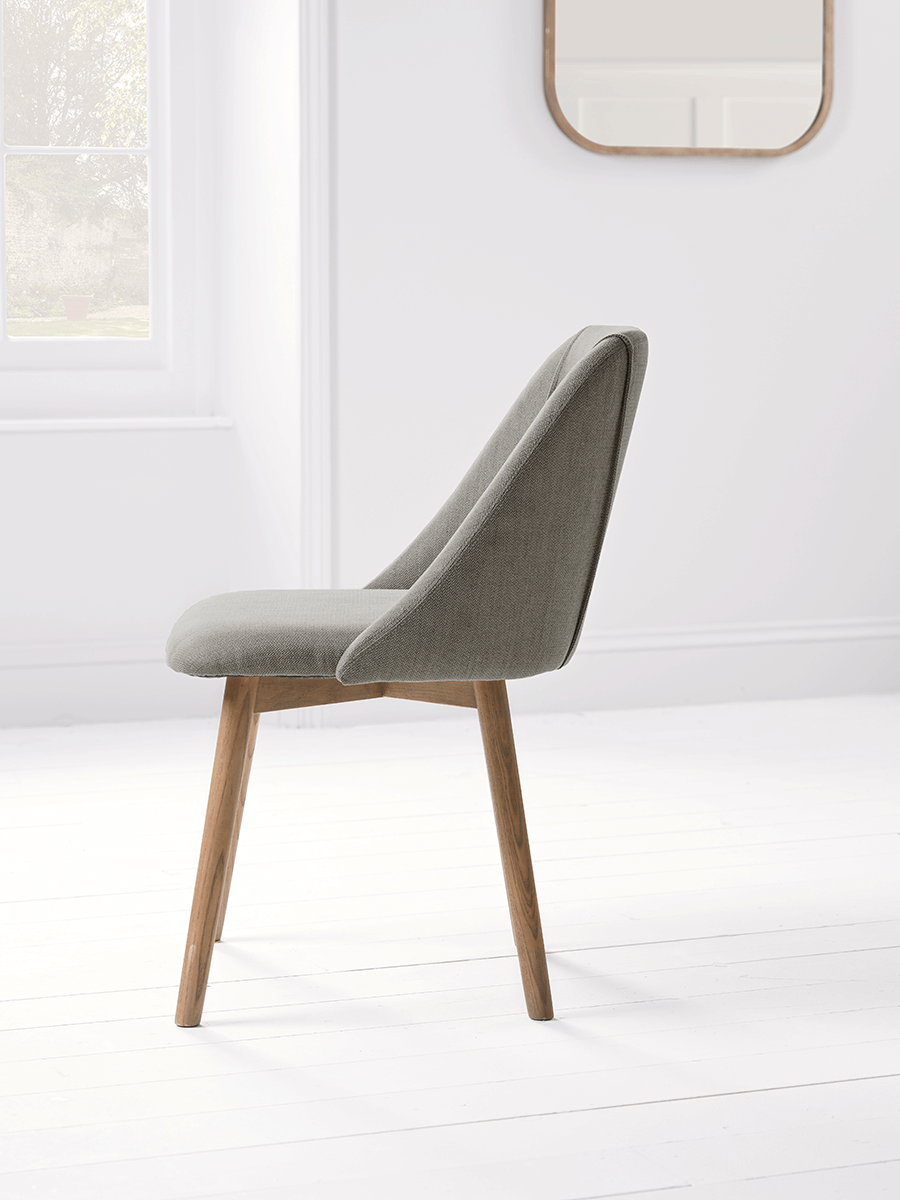 Two Upholstered Dining Chairs - Grey