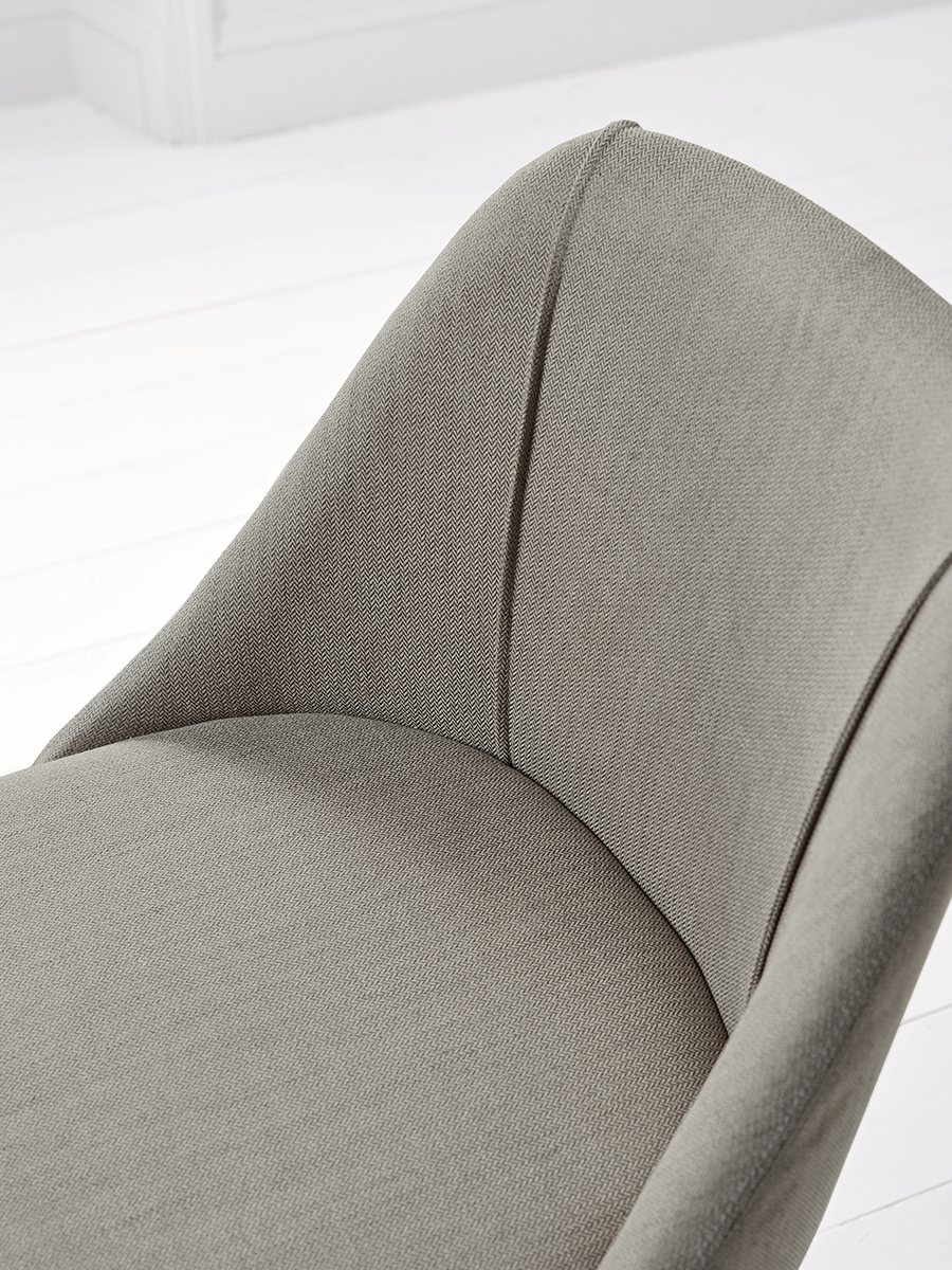 Two Upholstered Dining Chairs - Grey