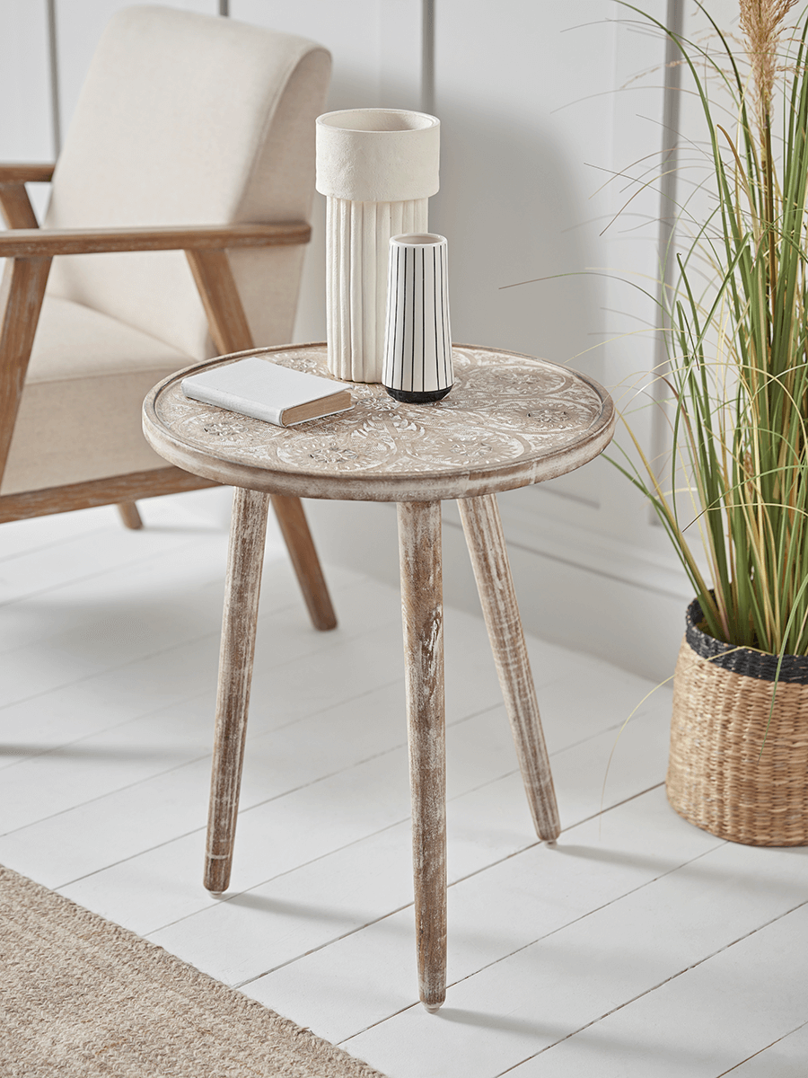 Product photograph of Taman Wooden Side Table from Cox and Cox