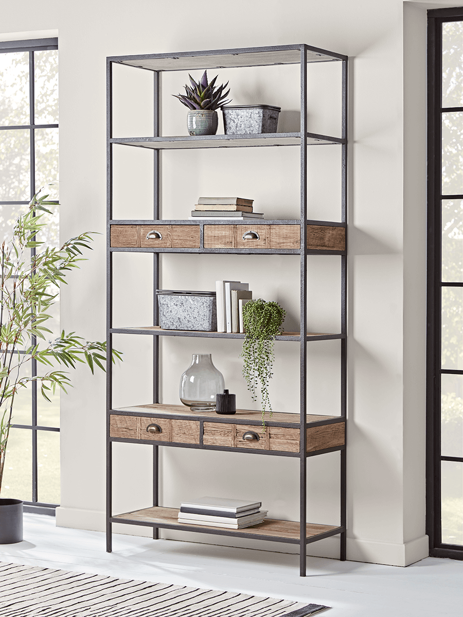 Product photograph of Reclaimed Oak Shelf Unit from Cox and Cox