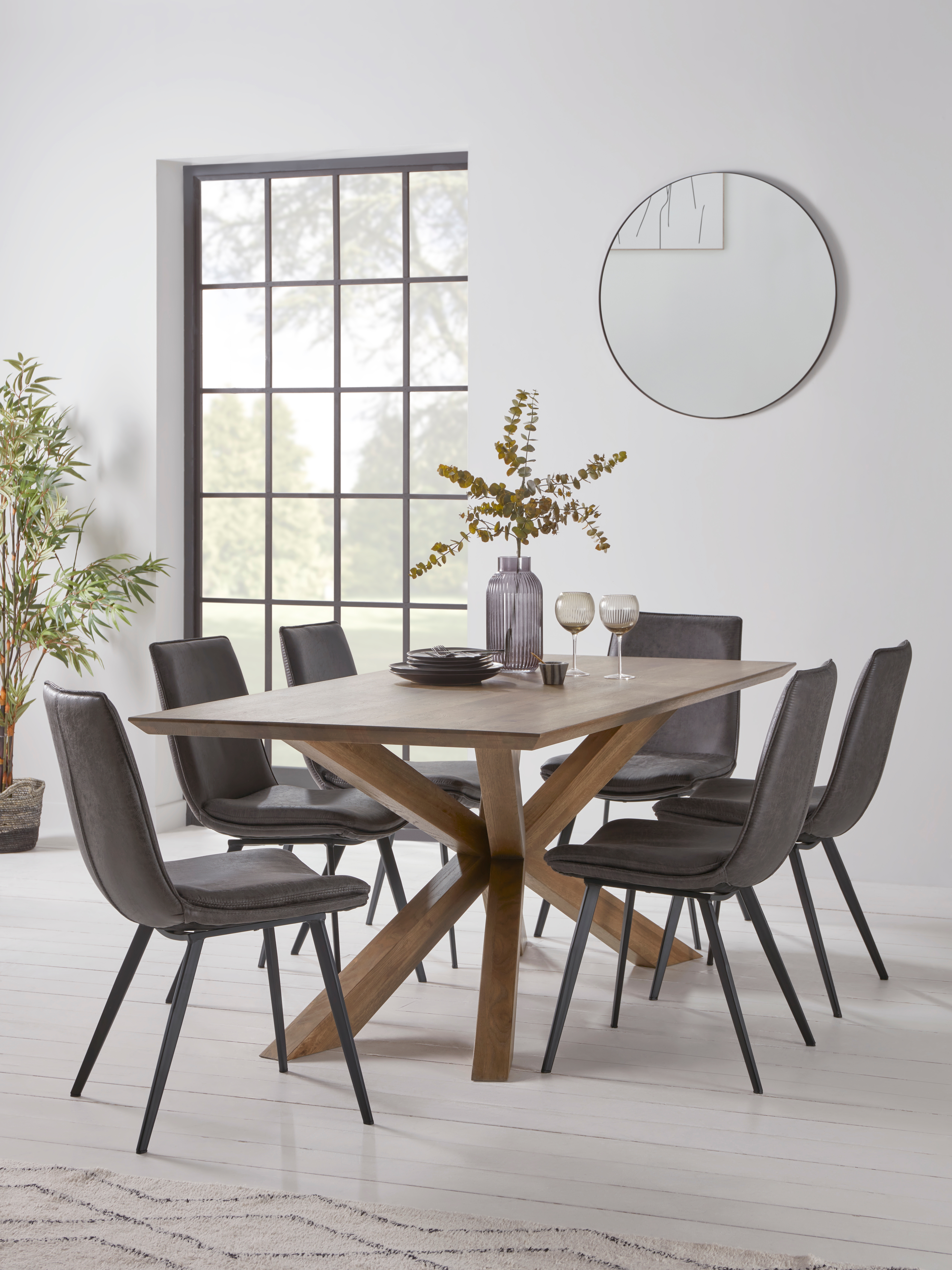 Product photograph of Two Williamsburg Dining Chairs - Carbon from Cox and Cox.