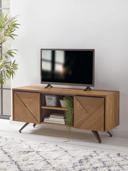 Geo Rustic Oak Media Unit