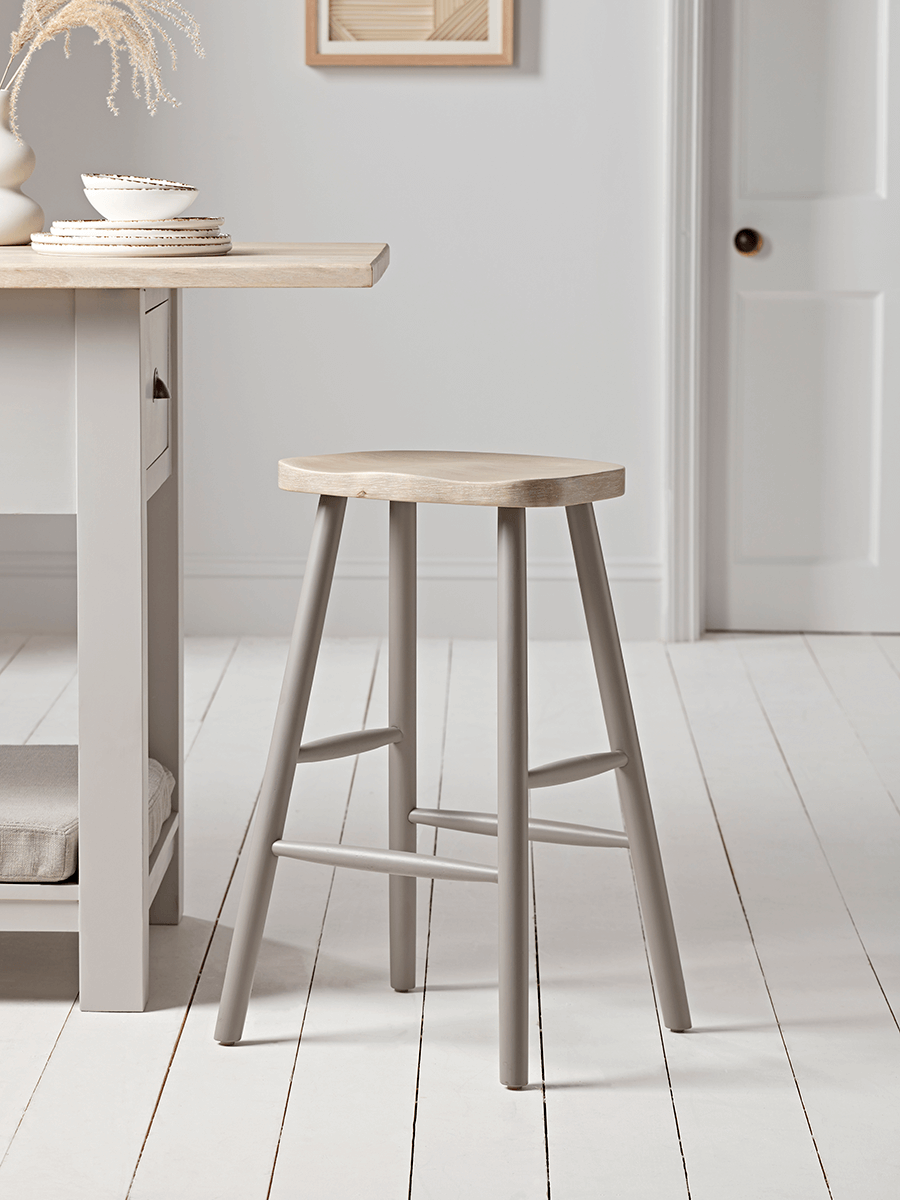 Photo of Grey & limewashed counter stool