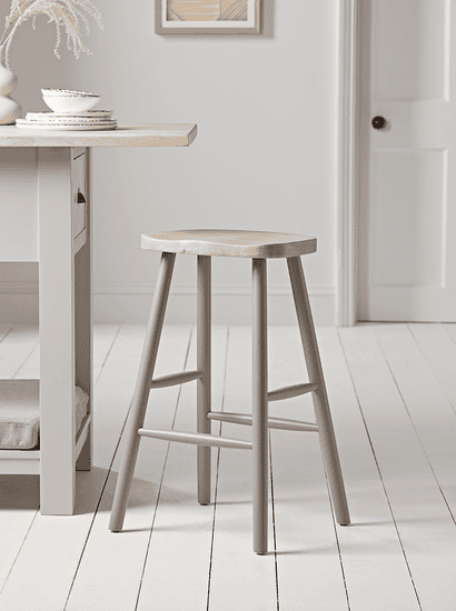 Grey & Limewashed Counter Stool