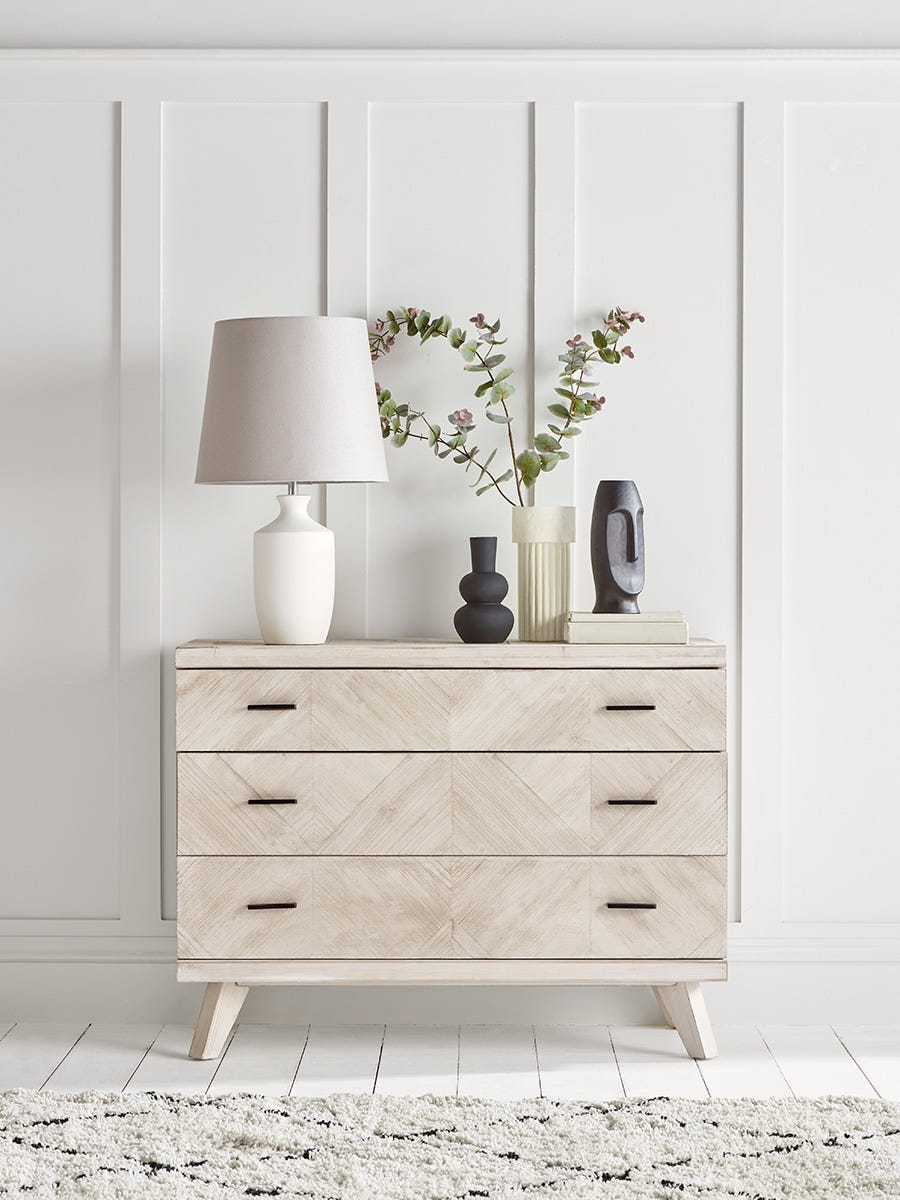 Limewashed Parquet Chest of Drawers at Cox and Cox