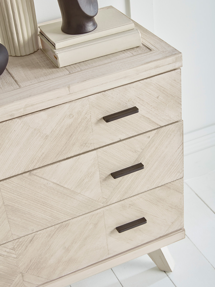 Limewashed Parquet Chest of Drawers