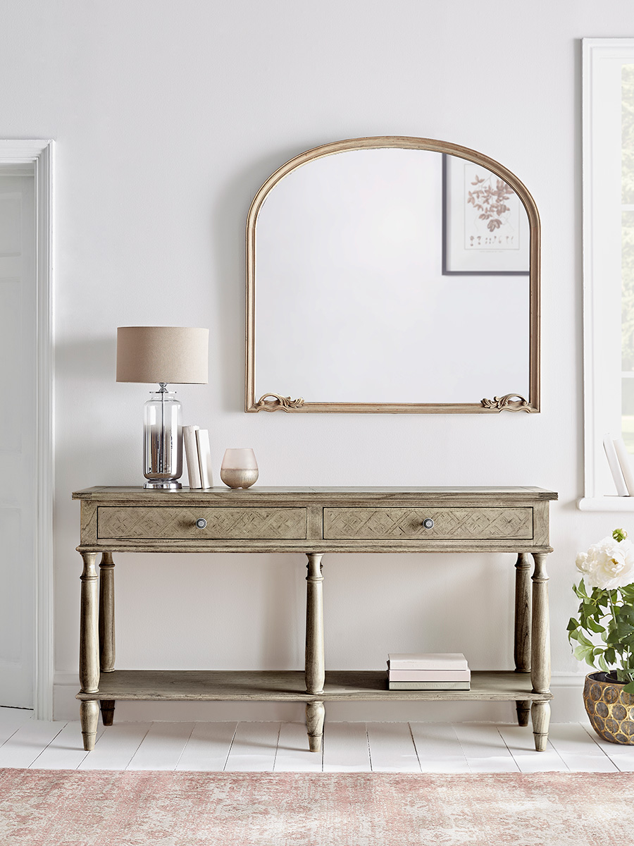 Geometric Parquet Console Table
