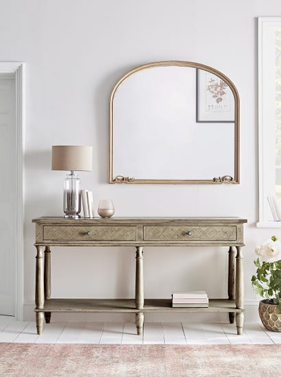 Geometric Parquet Console Table