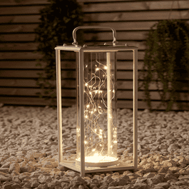 Solar Wire Lights Lantern White