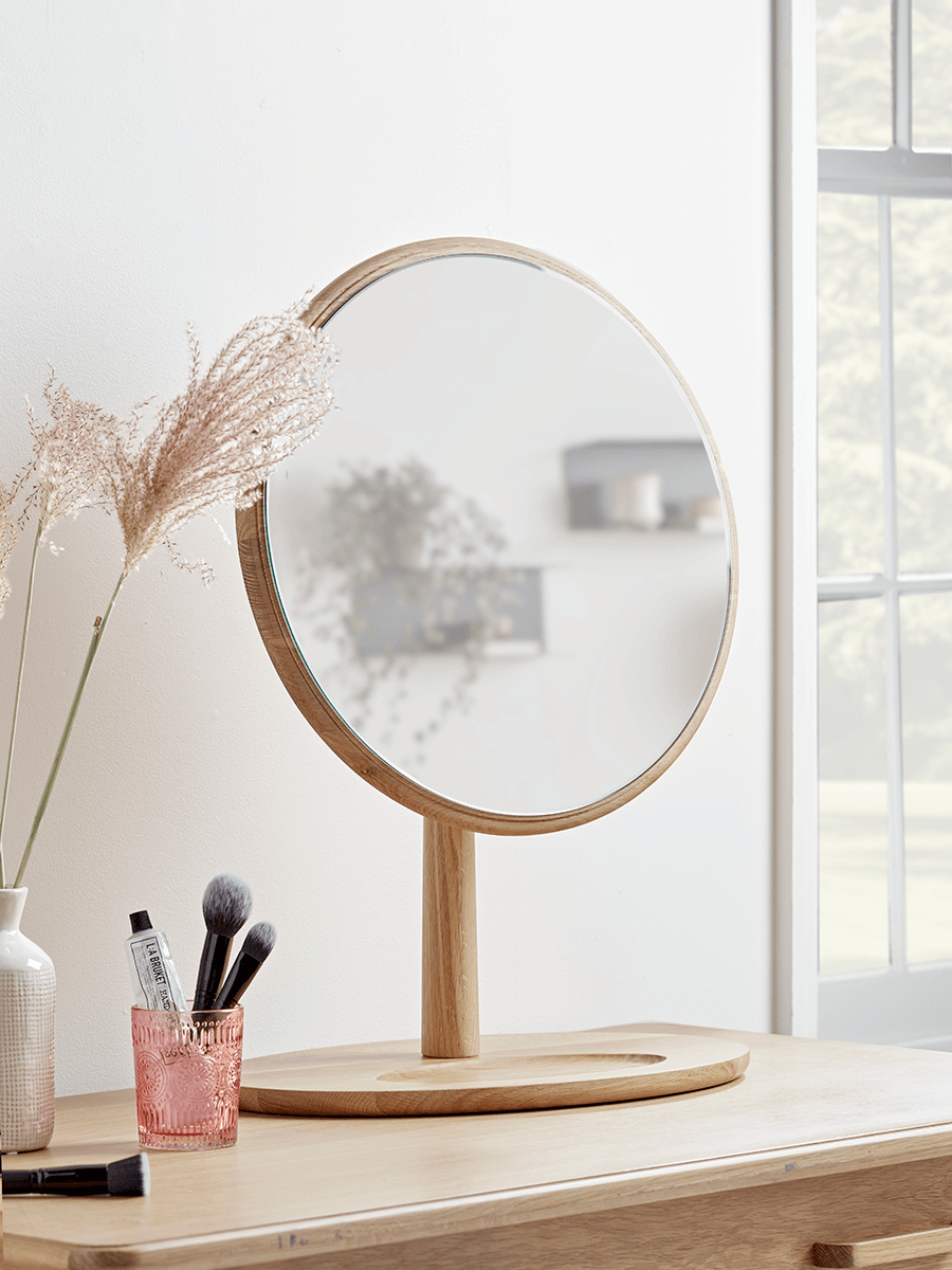 Product photograph of Bergen Oak Dressing Table Mirror from Cox and Cox