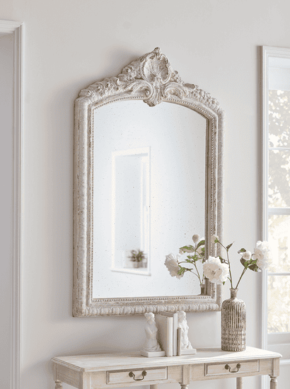 Distressed Ornate Topped Mirror