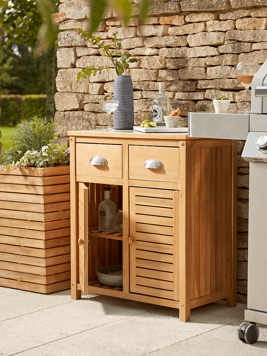 Product photograph of Malmo Outdoor Storage Cabinet - Two Doors from Cox and Cox.