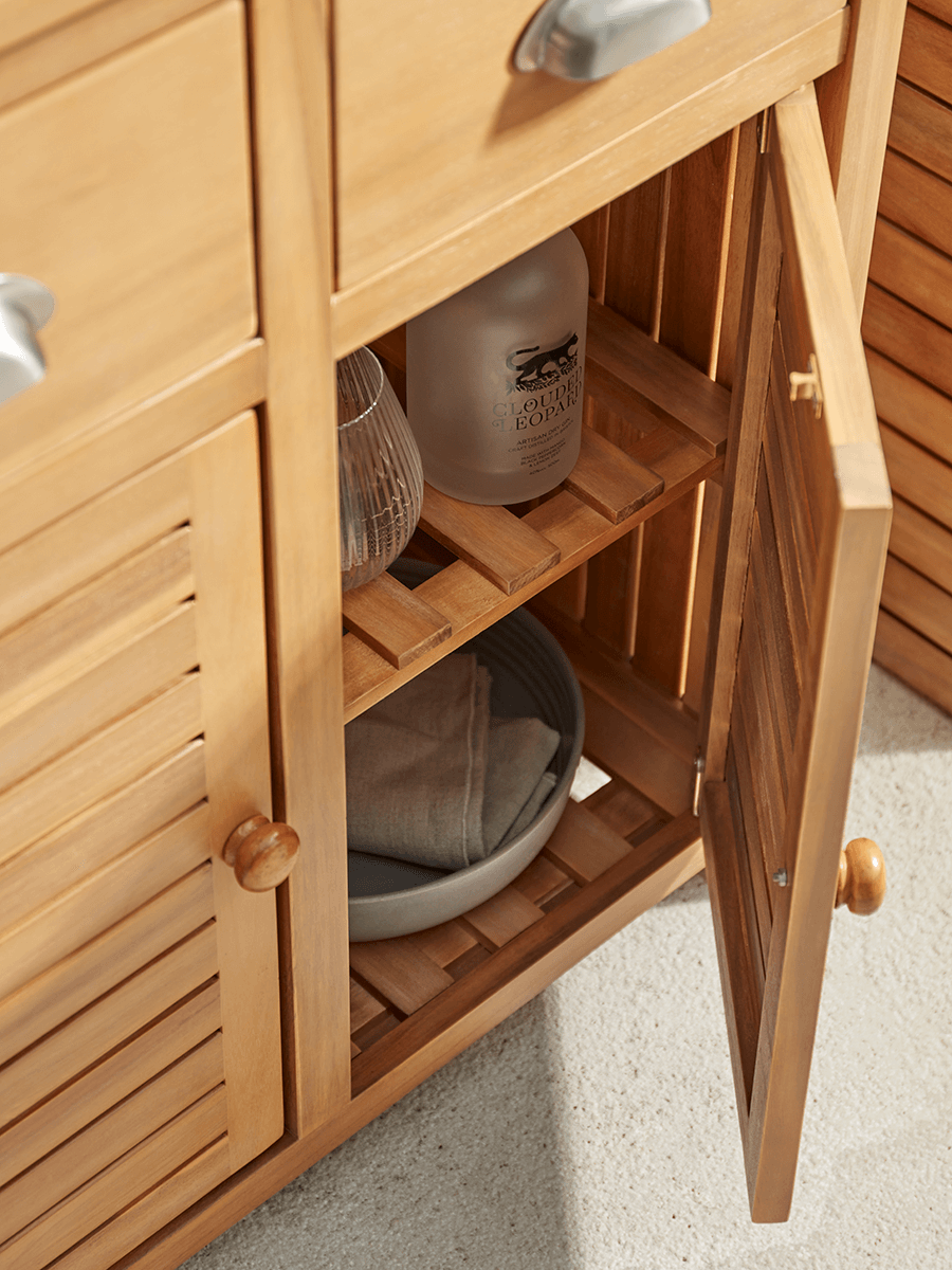 Product photograph of Malmo Outdoor Storage Cabinet - Two Doors from Cox and Cox.