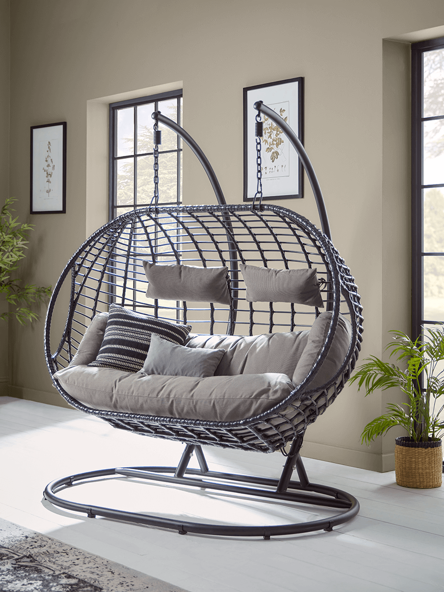 Photo of Indoor outdoor double hanging chair - black