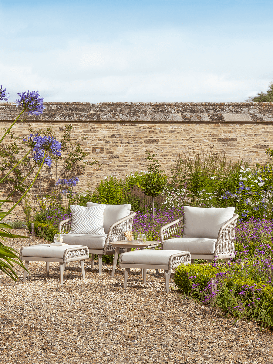 Photo of Woven rope chair & footstool set