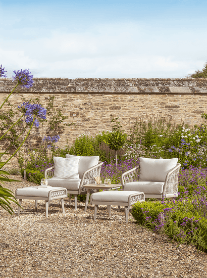 Woven Rope Chair & Footstool Set
