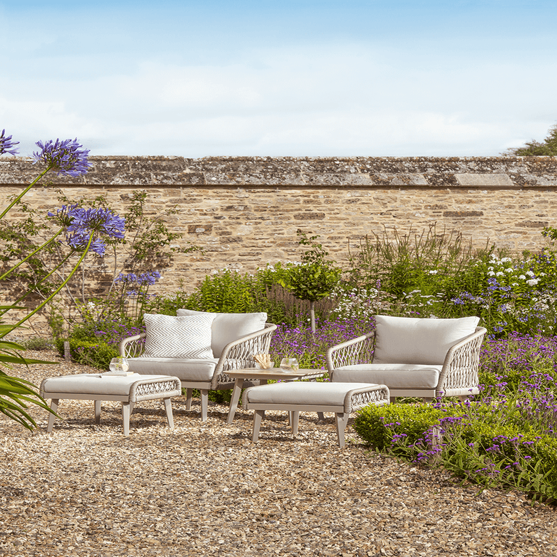 Woven Rope Chair & Footstool Set