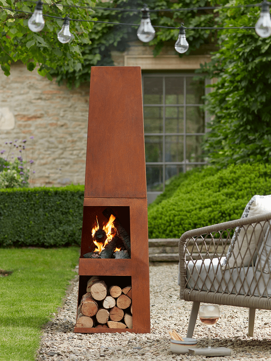 

NEW Rusty Wood-Burning Chiminea