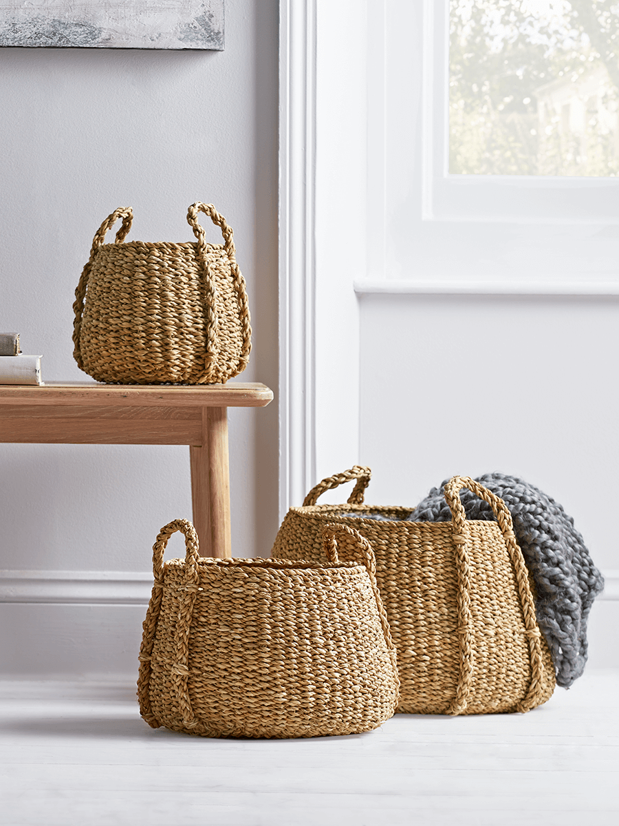 

NEW Three Tapered Seagrass Baskets