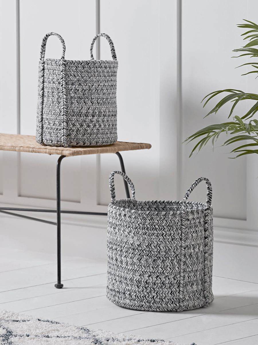 

NEW Two Monochrome Chevron Baskets