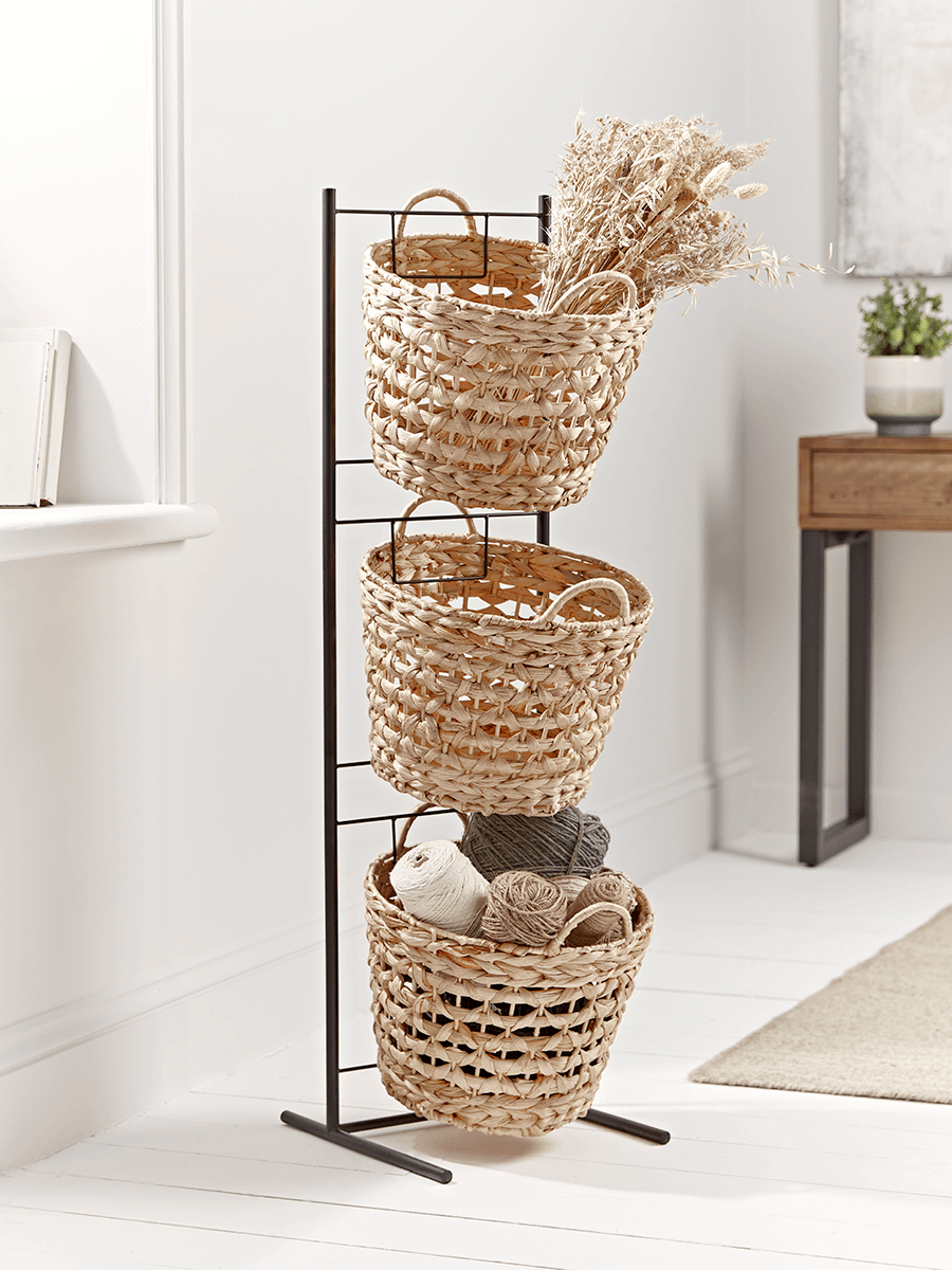 NEW Tiered Woven Storage Basket