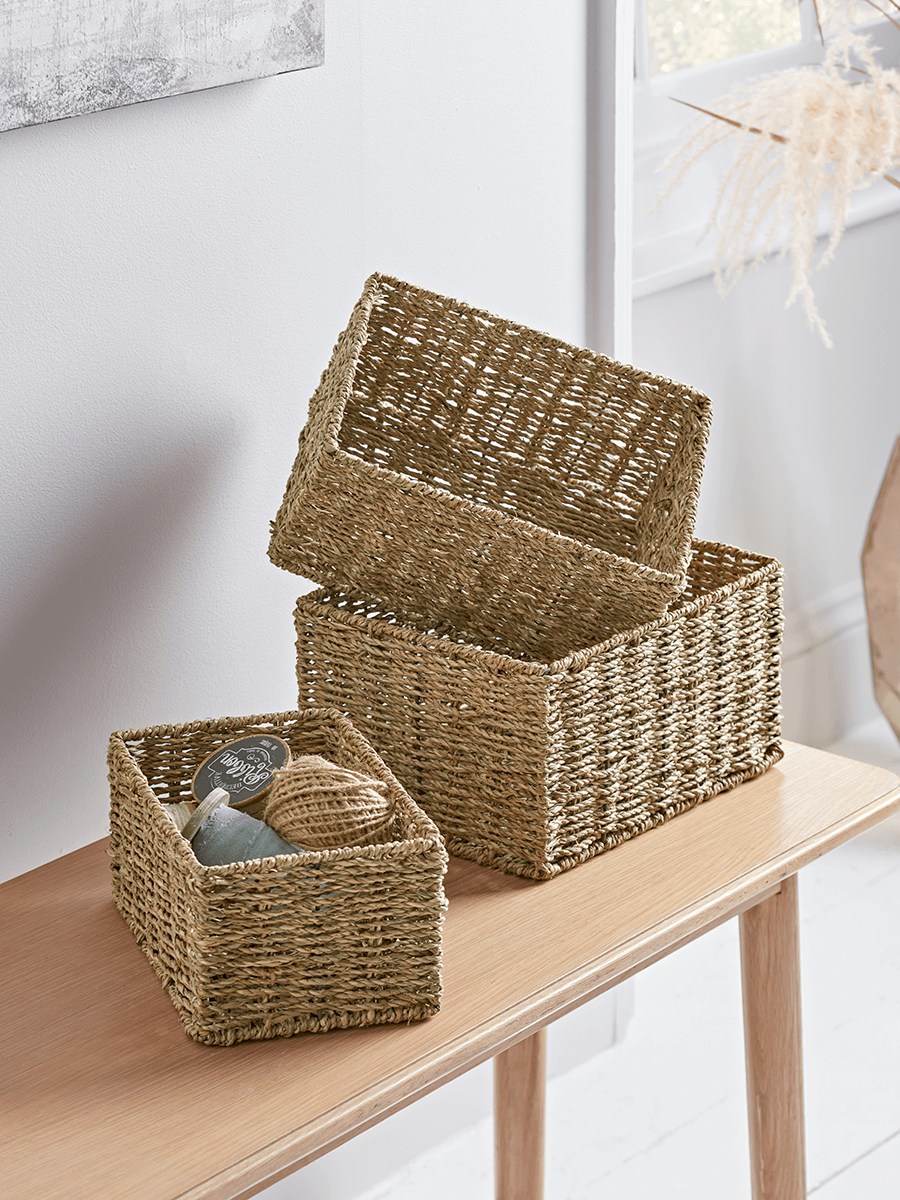 

NEW Three Rectangle Seagrass Baskets