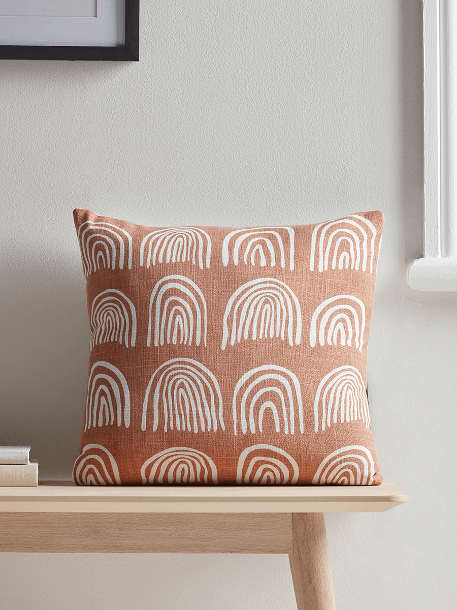 

NEW Rainbow Cushion - Burnt Orange