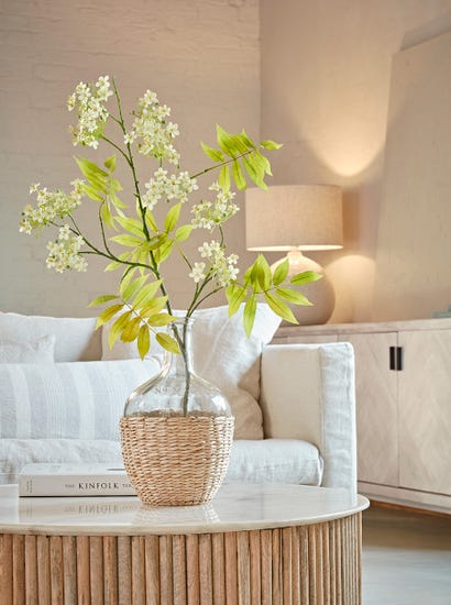 Woven Seagrass & Glass Vase