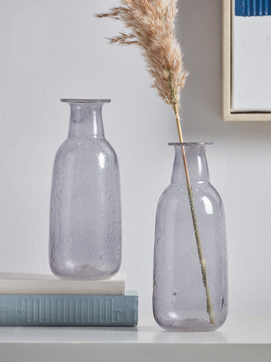 Photo of Two smoked bottle bud vases