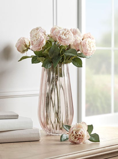 Twelve Faux Rose Stems