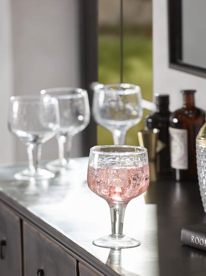 Four Textured Gin Glasses