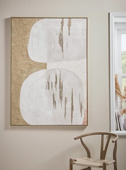 Abstract Pebbles Framed Canvas