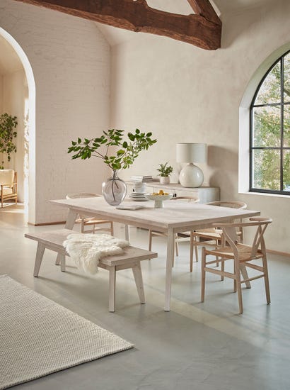 Limewashed Parquet Dining Table