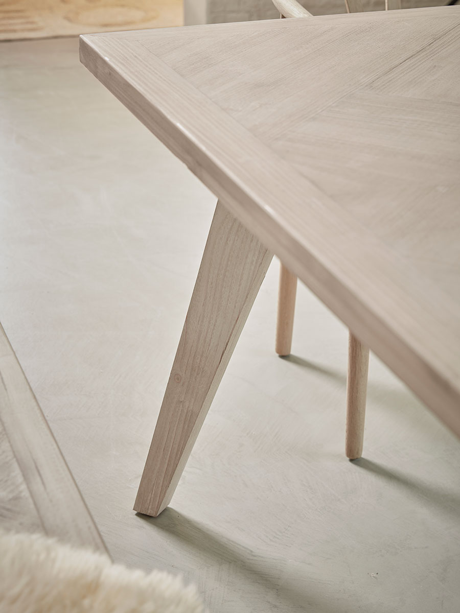 Limewashed Parquet Dining Table