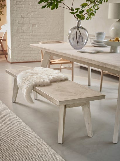 Limewashed Parquet Bench
