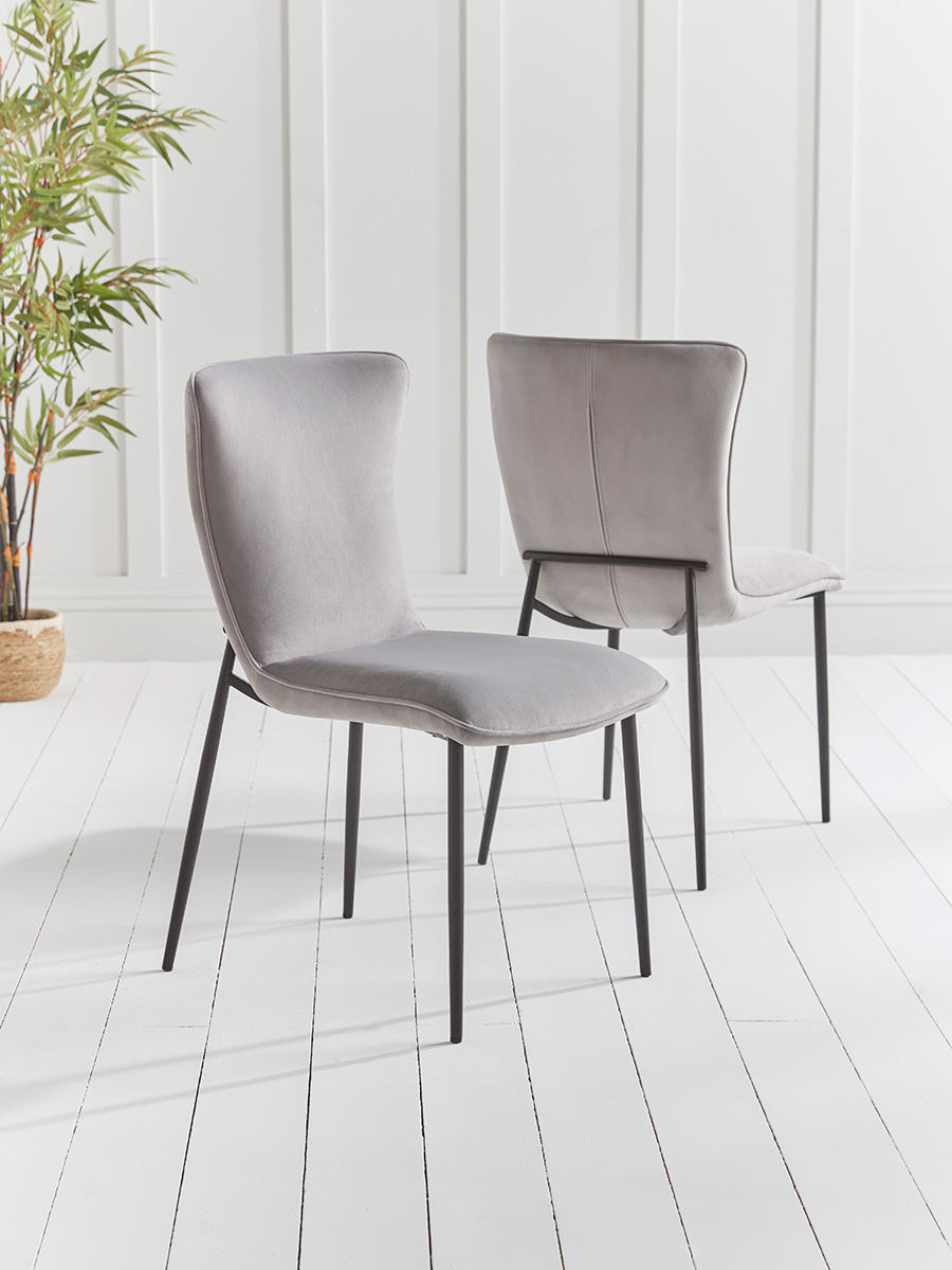 Product photograph of Two Eva Dining Chairs from Cox and Cox